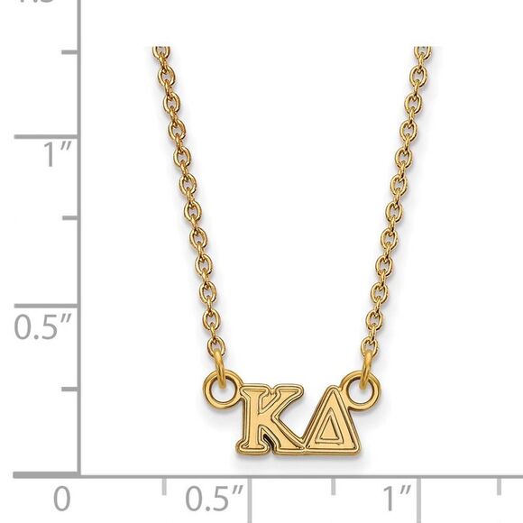 14K Plated Silver Kappa Delta XS (Tiny) Greek Letters Necklace - Picture 2 of 5